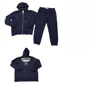 Crooks And Castles Snoop Dogg Collab Navy Blue Matching Hoodie Jogger Set Size L